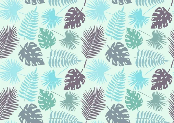 Nahtloses Muster aus Blättern tropischer Bäume. Dekor. Vektorillustration. — Stockvektor