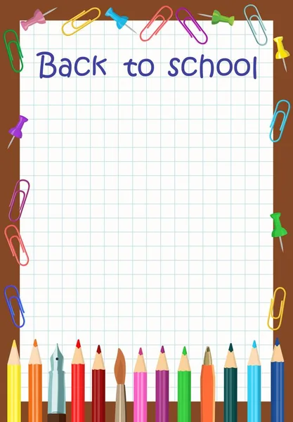 Okula dönüş. Şablon afiş tasarımı /. Vektör çizim