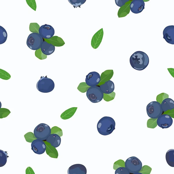 Vector Pattern Berries Blueberries White Background — Stock Vector