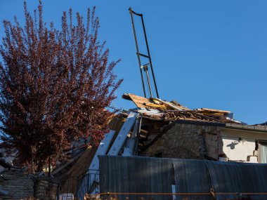 Amatör, Lazio, İtalya 24 Ağustos 2016. Deprem merkezi İtalya richter ölçeğine göre büyüklüğü 6,5 ölçekli. Yıkıcı gücünü.