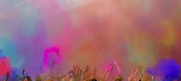 Eastern Festival Holi Festival Colors Kids Having Fun Colored Powders — Stock Photo, Image