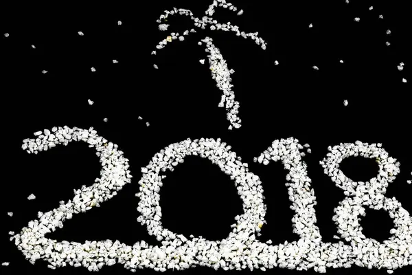 2018 Handwritten 2018 Written Pebbles — Stock Photo, Image