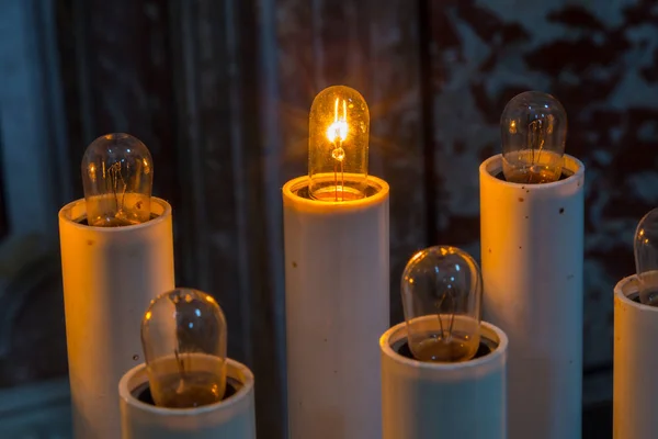 Candles in the Basilica of Santa Maria, Castel di Sangro, Abruzz — Stock Photo, Image