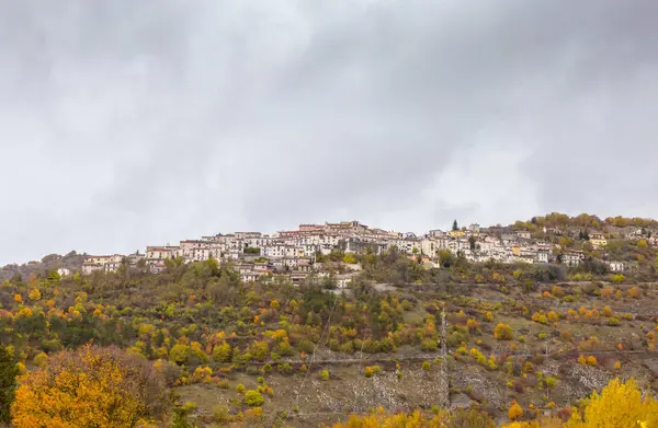 Barrea Abruzzo Italia Ottobre 2017 Fotografia Documentaria Del Paese Barrea — Foto Stock