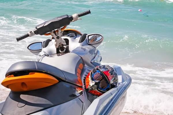 Young Man on Jet Ski. Professional jet ski rider. Jet Ski Champi