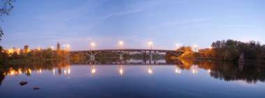 Vinnitsa Merkezi köprü Nehri Güney Bug, Vinnitsa, Merkezi Ukrayna, Panorama