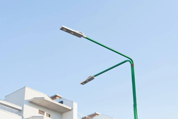 Oszczędność energii, ulica światła, Led, oświetlenie, lampy, żarówki, lampy uliczne — Zdjęcie stockowe