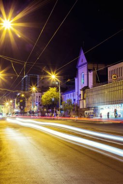 Vinnitsa, Vinnitsa gece, gece şehir ışıklar, ışıklar, Ukrayna, Avrupa şehri