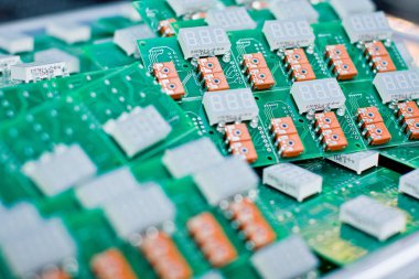 Elektronik devre kartı, bir devre kartı, elektronik, enerji, bilgi teknolojisi, bilgisayar arka tarafını makro çekim closeup