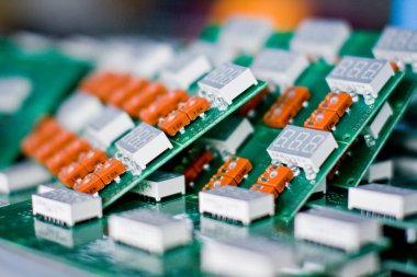 Elektronik devre kartı, bir devre kartı, elektronik, enerji, bilgi teknolojisi, bilgisayar arka tarafını makro çekim closeup