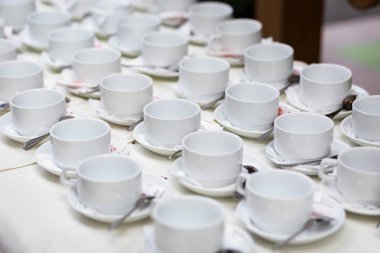 çay setleri, koleksiyon beyaz kahve fincanı, açık büfe, yemek tedarik