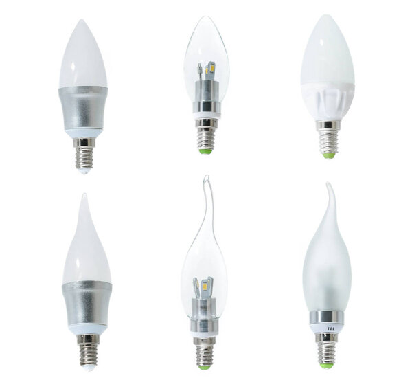 set of LED bulbs on white background, collection of different kind of light bulbs, led, bulb, energy saving LED light bulb, light lamps, 