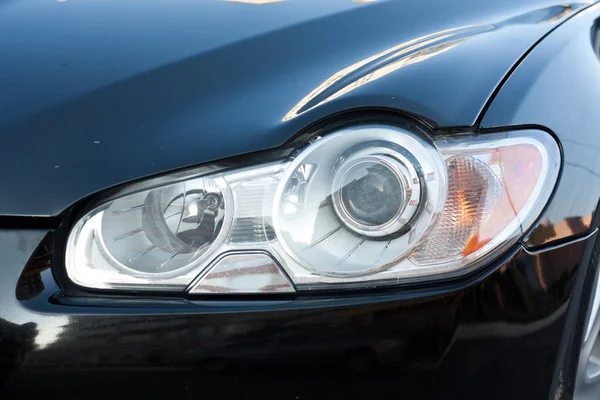 stock image Vinnitsa, Ukraine - September 05, 2012.Jaguar XF concept car.Outside the car,headligh