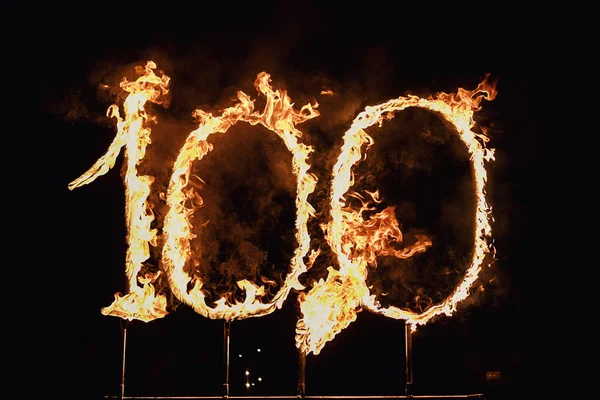 Burning number one hundred,sparks number 100, hot 100