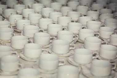 çay setleri, koleksiyon beyaz kahve fincanı, açık büfe, yemek tedarik