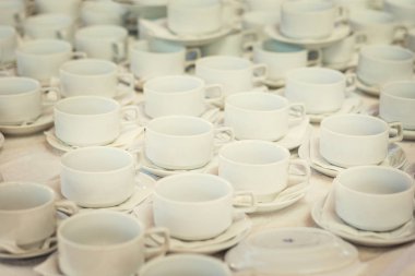 çay setleri, koleksiyon beyaz kahve fincanı, açık büfe, yemek tedarik