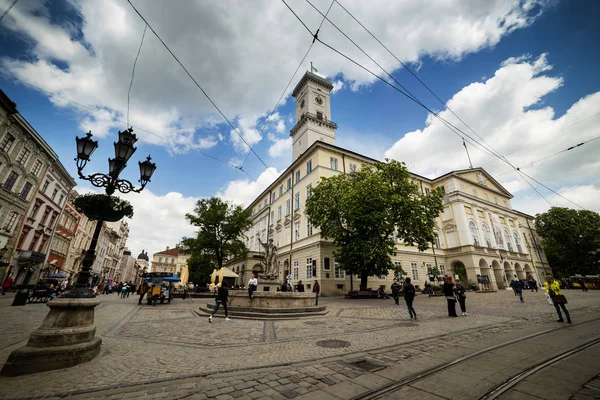 Lvov, Ukrajina - Květen 11,2017.old součástí Lvov, Lviv jedinečná architektura mainsquare, staré město — Stock fotografie