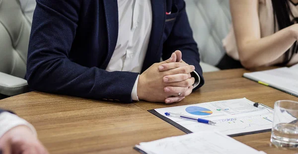 Business People Meeting Conference Discussion Corporate Concept,business team,business partners discussing documents and ideas,Business conference in a modern office,Business adviser analyzing finance — Stock Photo, Image