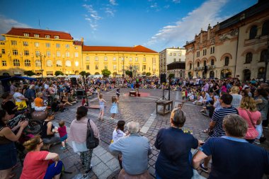09 Temmuz 2017-Krakow, Polonya - eski şehir merkezi, Krakow Pazar Öf