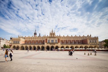 10 Temmuz 2017, Krakow, Polonya - eski şehir merkezi, Krakow Pazar Öf