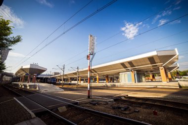 10 Temmuz 2017-Krakow, Polonya - eski şehir merkezi, Krakow Pazar Meydanı, tarihi merkez, antik mimariye sahip bir şehir.