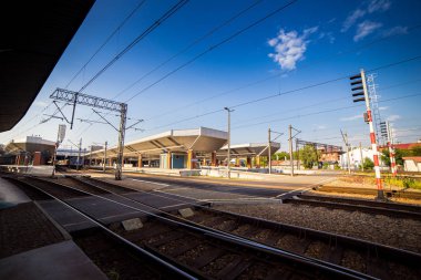 10 Temmuz 2017-Krakow, Polonya - eski şehir merkezi, Krakow Pazar Meydanı, tarihi merkez, antik mimariye sahip bir şehir.