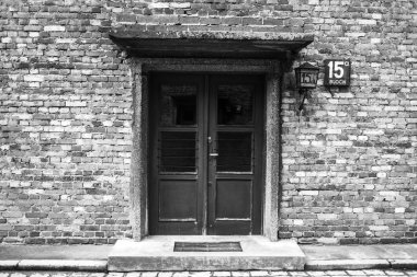 Auschwitz, Polonya - 11 Temmuz, 2017.Part, Auschwitz toplama kampında bir toplama kampı Auschwitz'de (Polonya) içinde Kışlası. Müze Auschwitz - Birkenau.