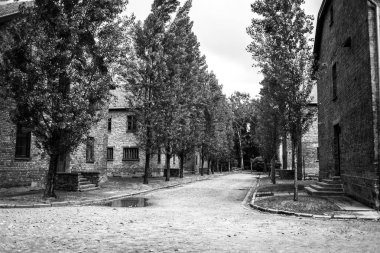 Auschwitz, Polonya - 11 Temmuz, 2017.Part, Auschwitz toplama kampında bir toplama kampı Auschwitz'de (Polonya) içinde Kışlası. Müze Auschwitz - Birkenau.