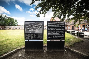 Auschwitz, Polonya - 11 Temmuz 2017. Auschwitz toplama kampı Müzesi Birkenau parçası.