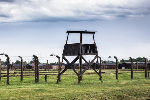 Auschwitz, Polonya - 11 Temmuz 2017. Auschwitz toplama kampı Müzesi Birkenau parçası.