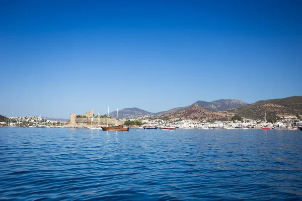 Bodrum, Turecko - 14 září 2017. Pohled z hradu Bodrum a Marina — Stock fotografie