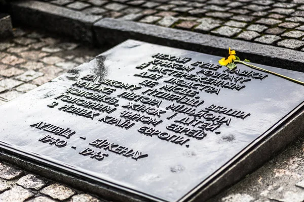 Auschwitz, Polen - 11 juli 2017. Onderdeel van Auschwitz concentratiekamp museum Birkenau. — Stockfoto