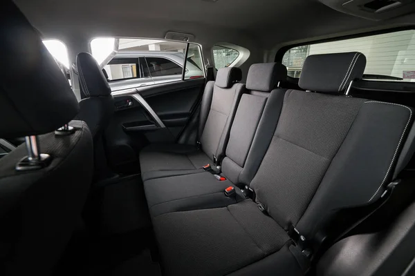 Vinnitsa, Ucrânia - 10 de janeiro de 2018. Carro conceito Toyota RAV 4 - interior interior — Fotografia de Stock