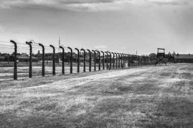 Auschwitz, Polonya - 11 Temmuz 2017. Auschwitz toplama kampı Müzesi Birkenau parçası.