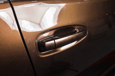 Vinnitsa, Ukrayna - 10 Ocak 2018. Toyota Land Cruise Prado konsept otomobil - kapı kolu 