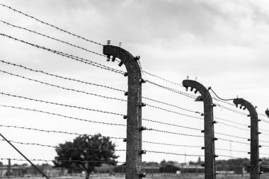 Auschwitz, Polonya - 11 Temmuz 2017. Auschwitz toplama kampı Müzesi Birkenau parçası.
