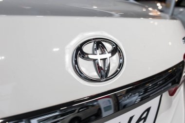 Vinnitsa, Ukrayna - 10 Ocak 2018. Toyota Corolla konsept otomobil - logo