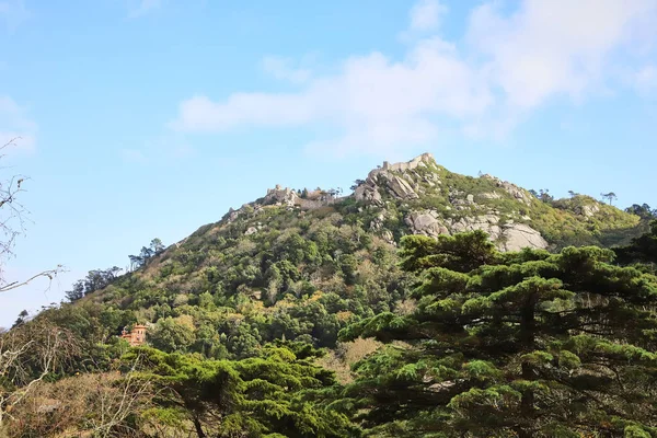 Zamek Mauretański w Sintra, Portugalia. Castelo Dos Mouros Przewodniczący — Zdjęcie stockowe