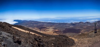 Teide Ulusal Parkı 'nın güzel manzarası, Tenerife, Kanarya Adası, İspanya