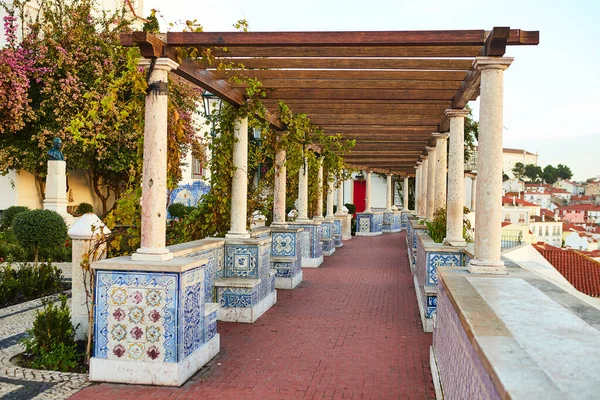 December Lisbon Portugal Beautiful Miradouro Santa Luzia Viewpoint Old Lisbon — Stockfoto