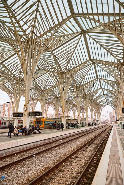 Lisboa Portugal Dezembro 2018 Arquitetura Moderna Estação Ferroviária Oriente Gare — Fotografia de Stock