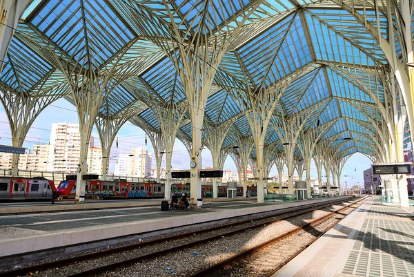 Lisboa Portugal Dezembro 2018 Arquitetura Moderna Estação Ferroviária Oriente Gare — Fotografia de Stock