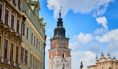 View on the town hall tower in summer morning. Krakow, Poland. clipart