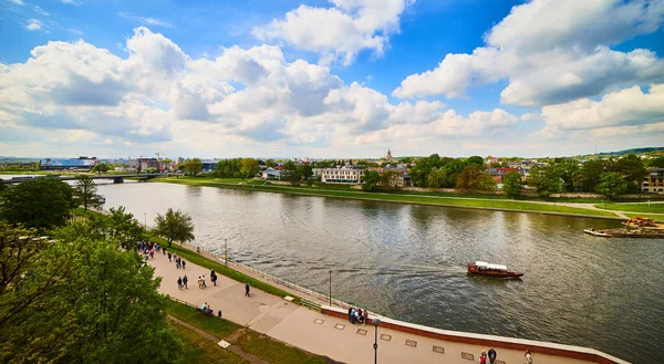 May 2019 Krakow Poland Panorama Krakow Downtown Visla River — стокове фото