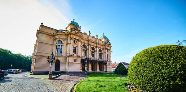 Cracovia Polonia Mayo 2019 Fachada Ornamentada Del Teatro Juliusz Slowacki — Foto de Stock