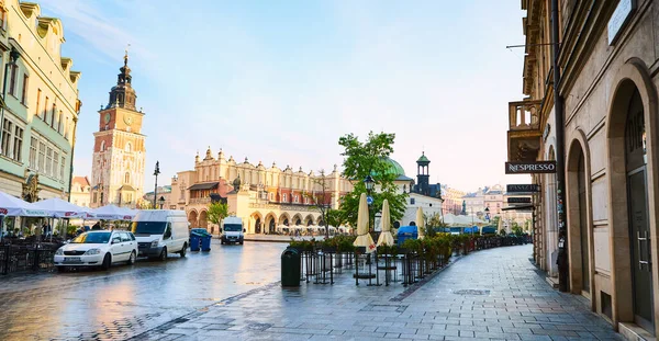 Krakow Pologne Mai 2019 Place Principale Cracovie Rynek Glowny Avec — Photo