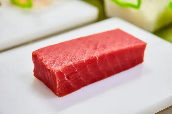 Steak Tuna Fish Fillet Cut Board Fish Seafood — стокове фото