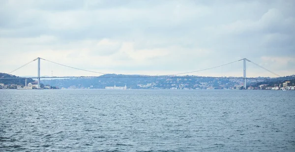 Мост Босфор Июля Мост Мучеников Стамбуле Турция Панорамный Вид — стоковое фото