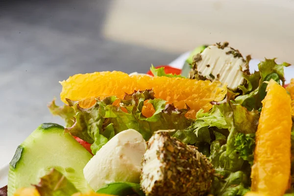 Vegetable Tasty Salad Feta Orange — Stock Photo, Image