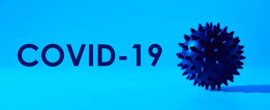 Mavi arka planda COVID 19 yazılıydı. Dünya Sağlık Örgütü WHO, Coronavirus, COVID-19 SARS, Coronaviridae, SARS-CoV, SARSCoV, MERS-CoV gibi hastalıklar için yeni bir resmi isim tanıttı.